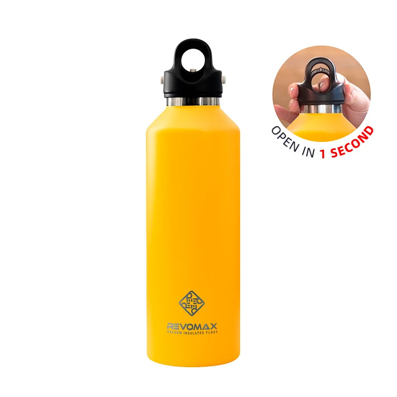 RevoMax Large Capacity Stainless Steel Thermos Portable Vacuum Flask Insulated Tumbler Twist-Free/No-Screw Thermo Bottle for Tra Clickngo24