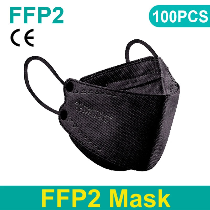 4-Layer FPP2 Dust Mask Adult Non-Woven Face Mask KN95 Respirator Personal Protective Maske Anti-Dust Mouth Mask Clickngo24
