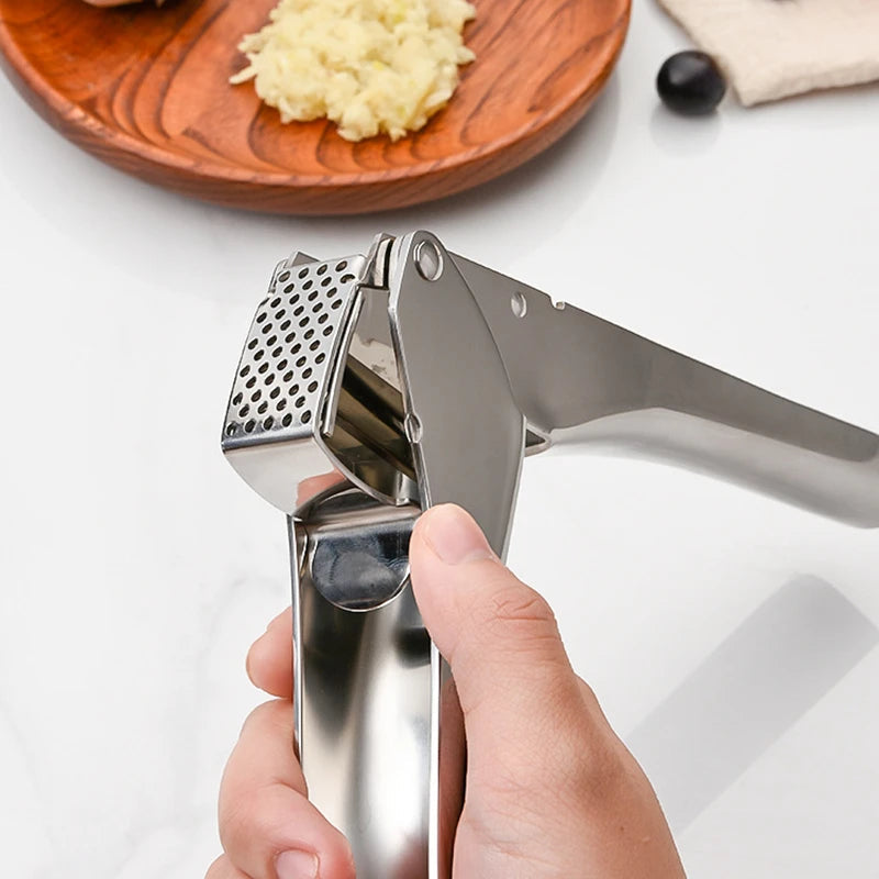 Manual 304 Stainless Steel Garlic Press Crusher Ginger Grinder Food Processor Kitchen Tool Clickngo24