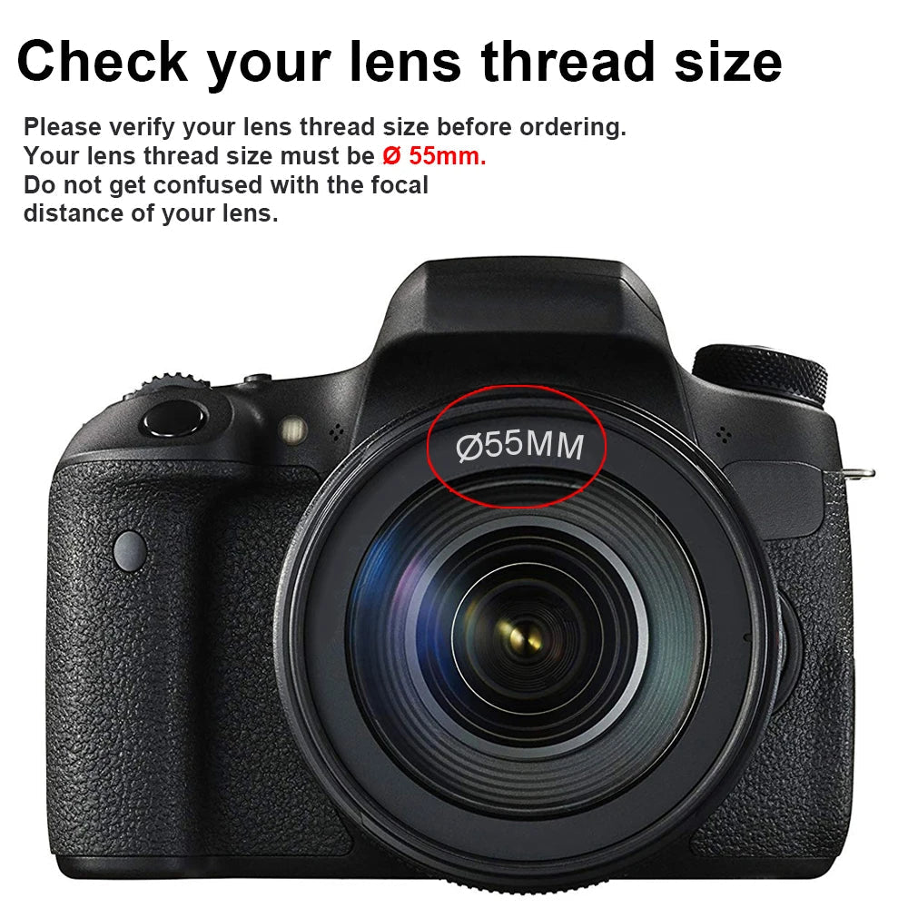 55MM 0.35x Fisheye HD Wide Angle Camera Lens for Nikon D3400 D5600 And Sony Alpha Mirrorless DSLR Cameras Clickngo24