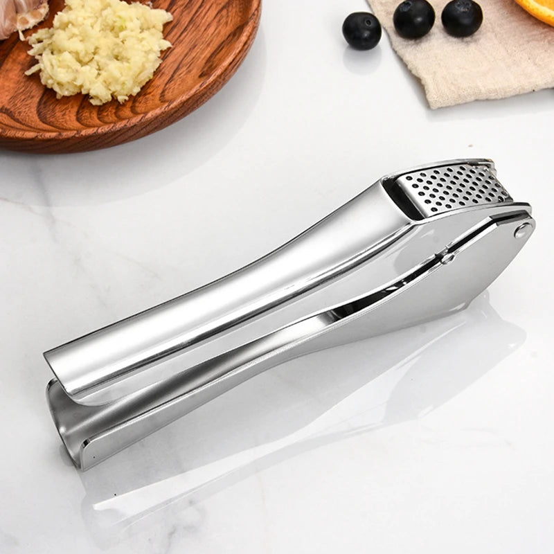 Manual 304 Stainless Steel Garlic Press Crusher Ginger Grinder Food Processor Kitchen Tool Clickngo24