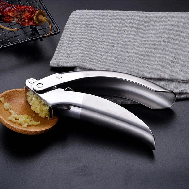 Manual 304 Stainless Steel Garlic Press Crusher Ginger Grinder Food Processor Kitchen Tool Clickngo24