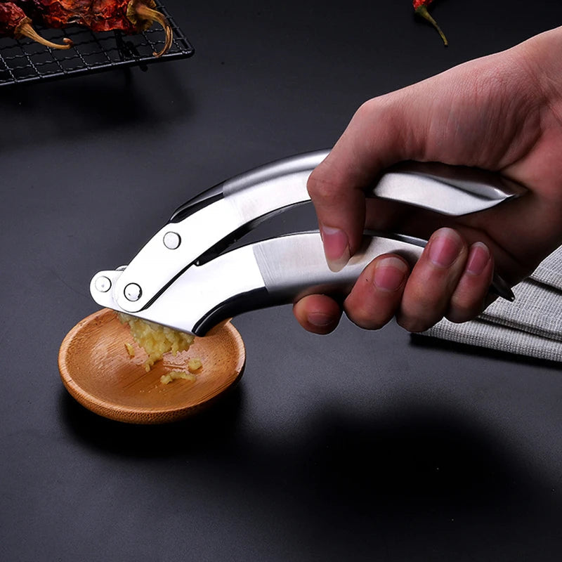 Manual 304 Stainless Steel Garlic Press Crusher Ginger Grinder Food Processor Kitchen Tool Clickngo24