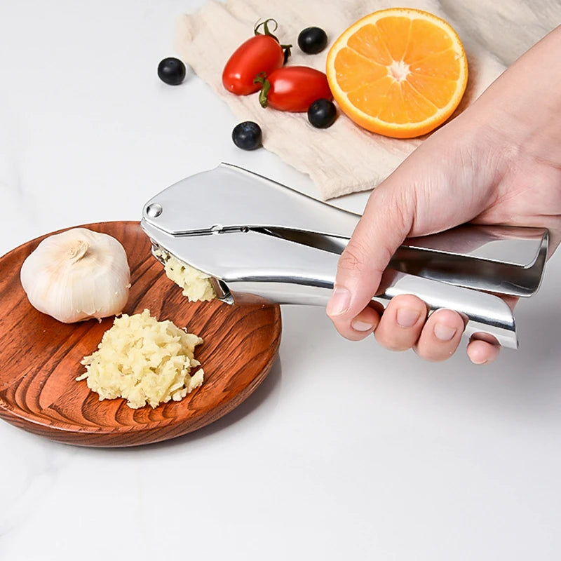 Manual 304 Stainless Steel Garlic Press Crusher Ginger Grinder Food Processor Kitchen Tool Clickngo24