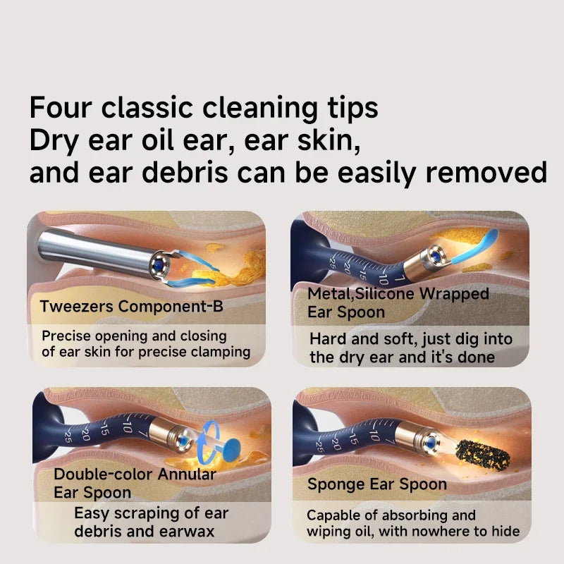 Bebird EarSight plus Compact All-in-1 Ear Wax Remover Otoscope Camera Portable Visual Ear Cleaner with Portable Ear Cleaner Clickngo24