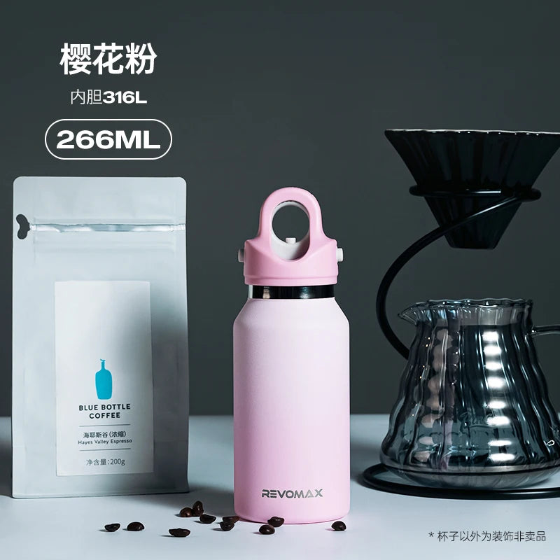 Revomax Stainless Steel Thermos Cup Leak-proof 200ml-450ml Portable Outdoor Sports Water Mug Thermal Bottle for Hot And Cold Beverages Clickngo24