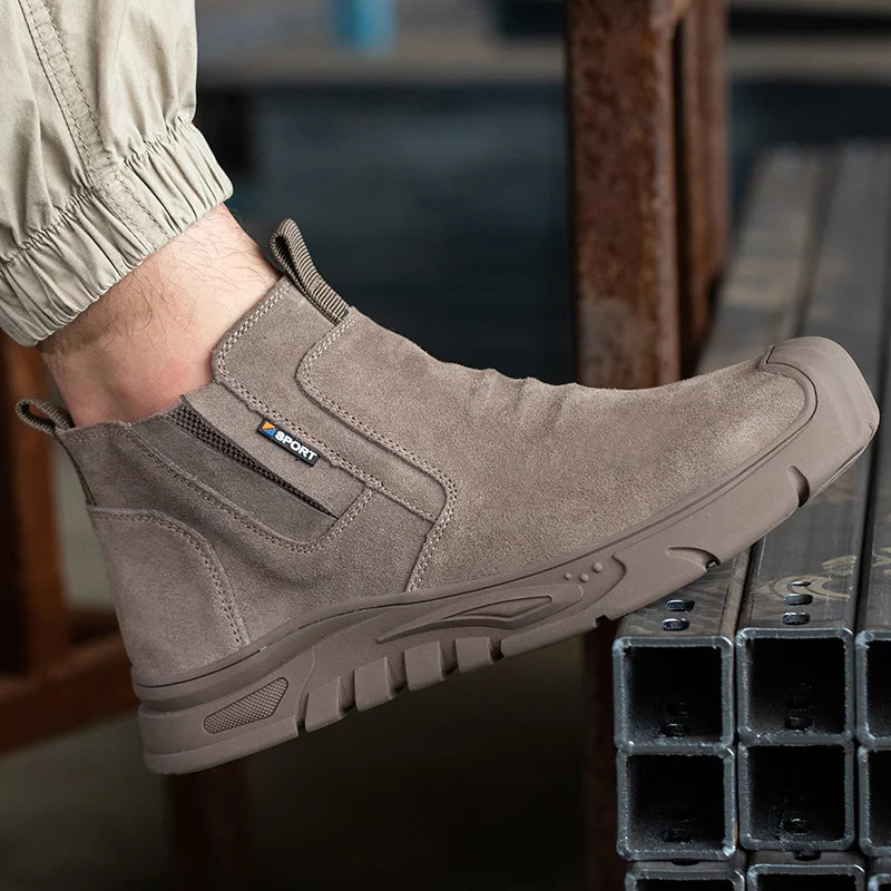 Men's Steel Toe Cap Work Boots Anti-Puncture Safety Shoes Indestructible Outdoor Work Footwear for Men Clickngo24