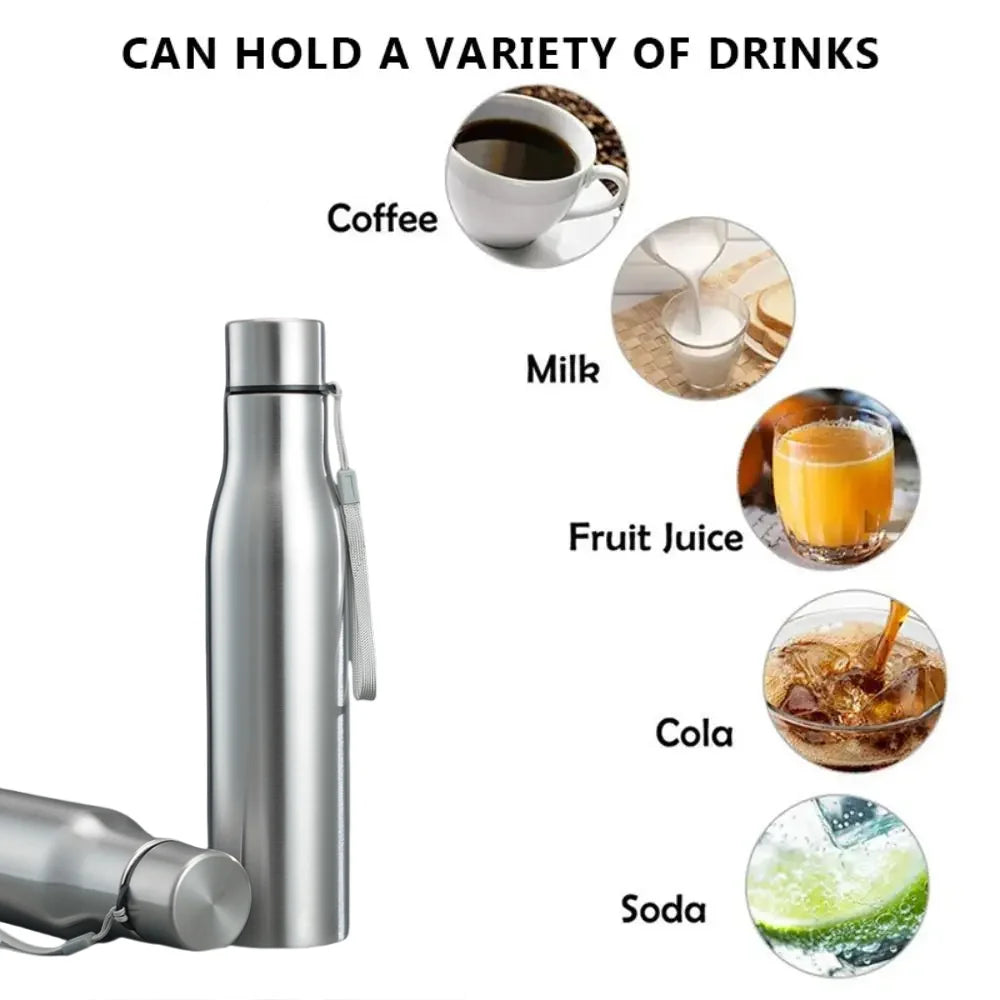 Stainless Steel 1000/750 ml Water Bottle Leak Proof Portable Riding Sports Cup with Handle Kettle for Cold Keeping Clickngo24