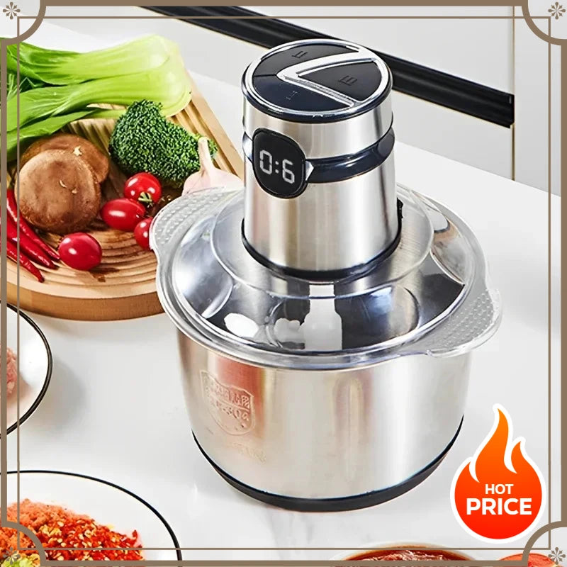 5L Electric Meat Grinder Multi-functional 304 Stainless Steel Food Processor Vegetable Chopper Baby Food Maker Eco-Friendly Clickngo24