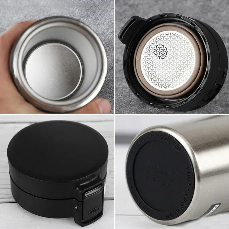 Double Wall 304 Stainless Steel Thermal Mug 0.5L Leak-proof Vacuum Flask for Coffee and Tea Thermal Insulation Clickngo24