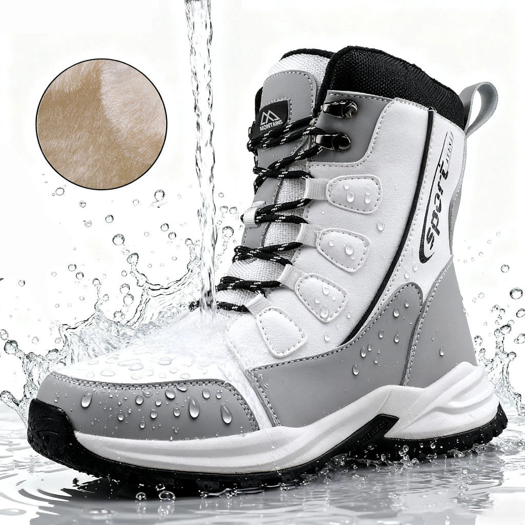 Womens Waterproof Winter Snow Boots Warm Shoes Furry Mid Calf Lightweight Walking Hiking Booties Clickngo24