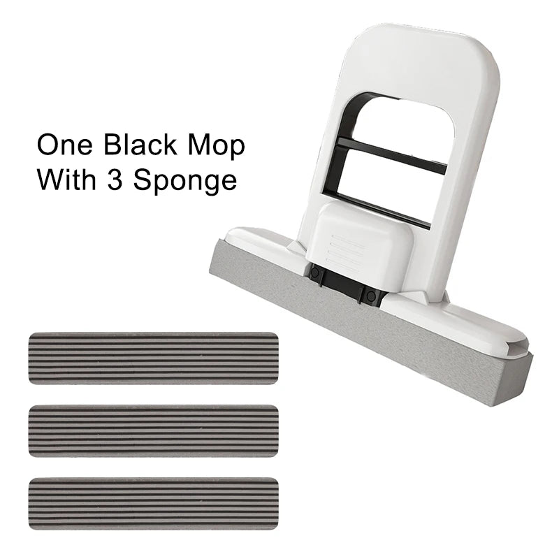 Mini Sponge Mop for Desktop Bathroom Kitchen - Hands-Free Folding Super Absorbent Small Mop with Cleaning Feature