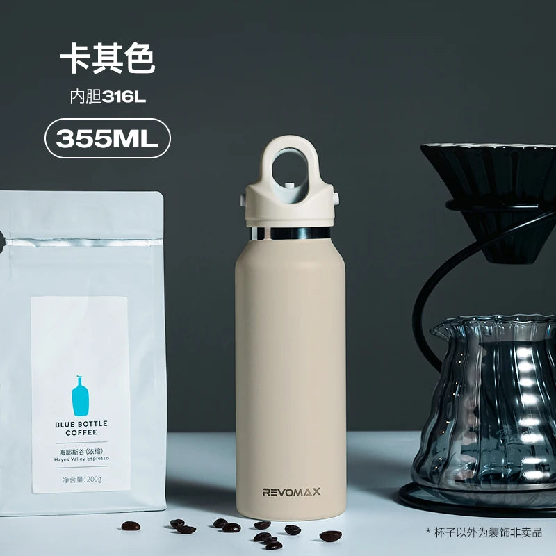 Revomax Stainless Steel Thermos Cup Leak-proof 200ml-450ml Portable Outdoor Sports Water Mug Thermal Bottle for Hot And Cold Beverages Clickngo24