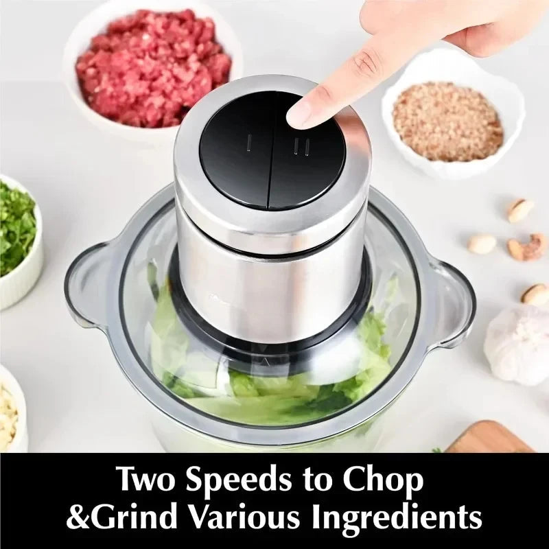 Compact Food Processor Meat Grinder Electric Vegetable Chopper Durable Blades for Kitchen Clickngo24