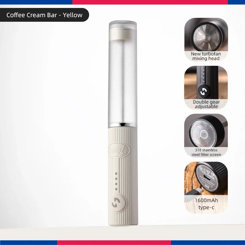 Bincoo Electric Coffee Whisk Milk Foamer Mini Blender Egg Beater Portable Stainless Steel Mixer Handle Stirrer for Cappuccino Cooking Clickngo24