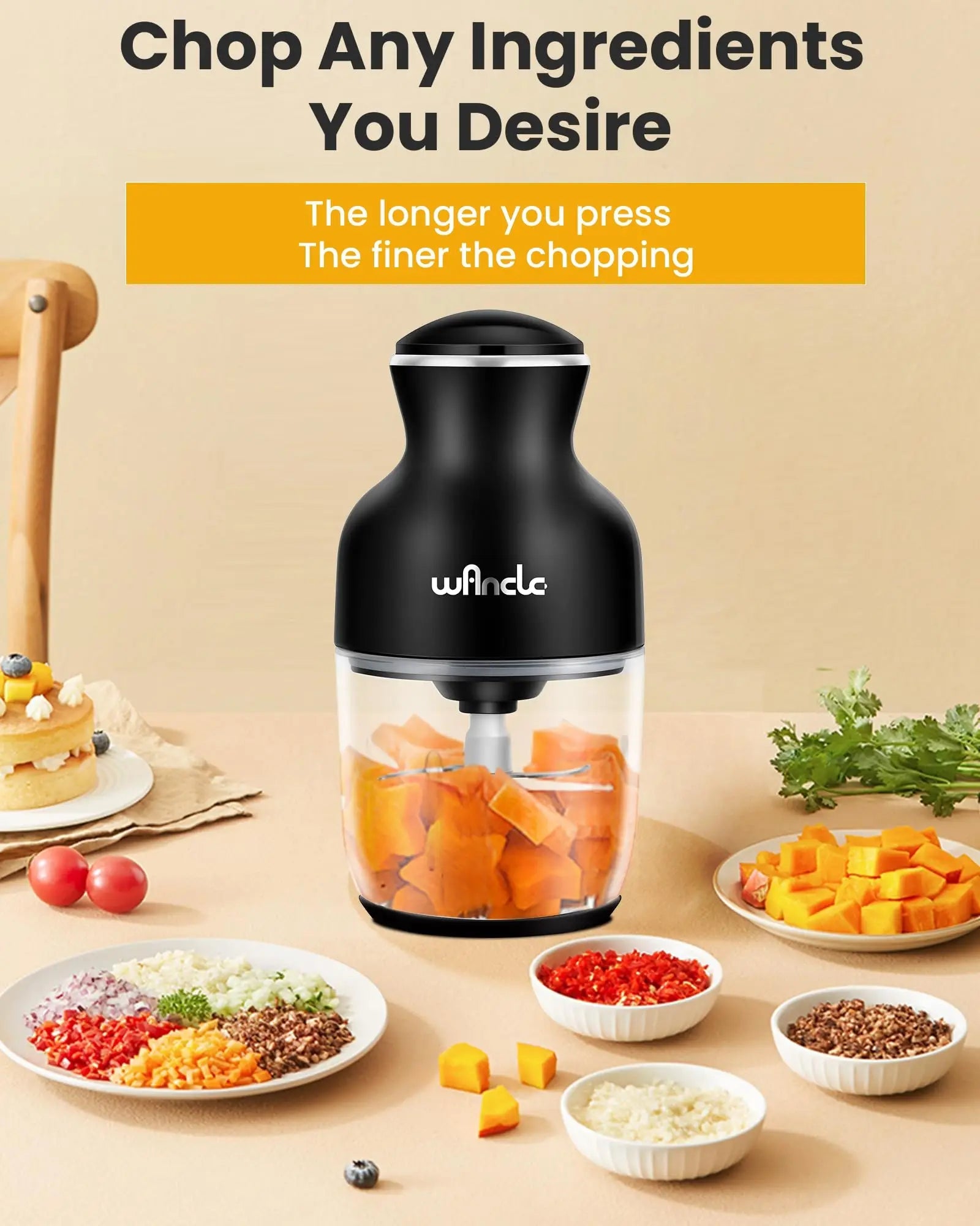 Electric Meat Grinder 350W Stainless Steel Blade Vegetable Garlic Crusher Kitchen Chopper Food Processor for Household Clickngo24