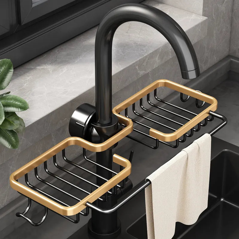 Kitchen Space Aluminum Sink Drain Rack Clickngo24