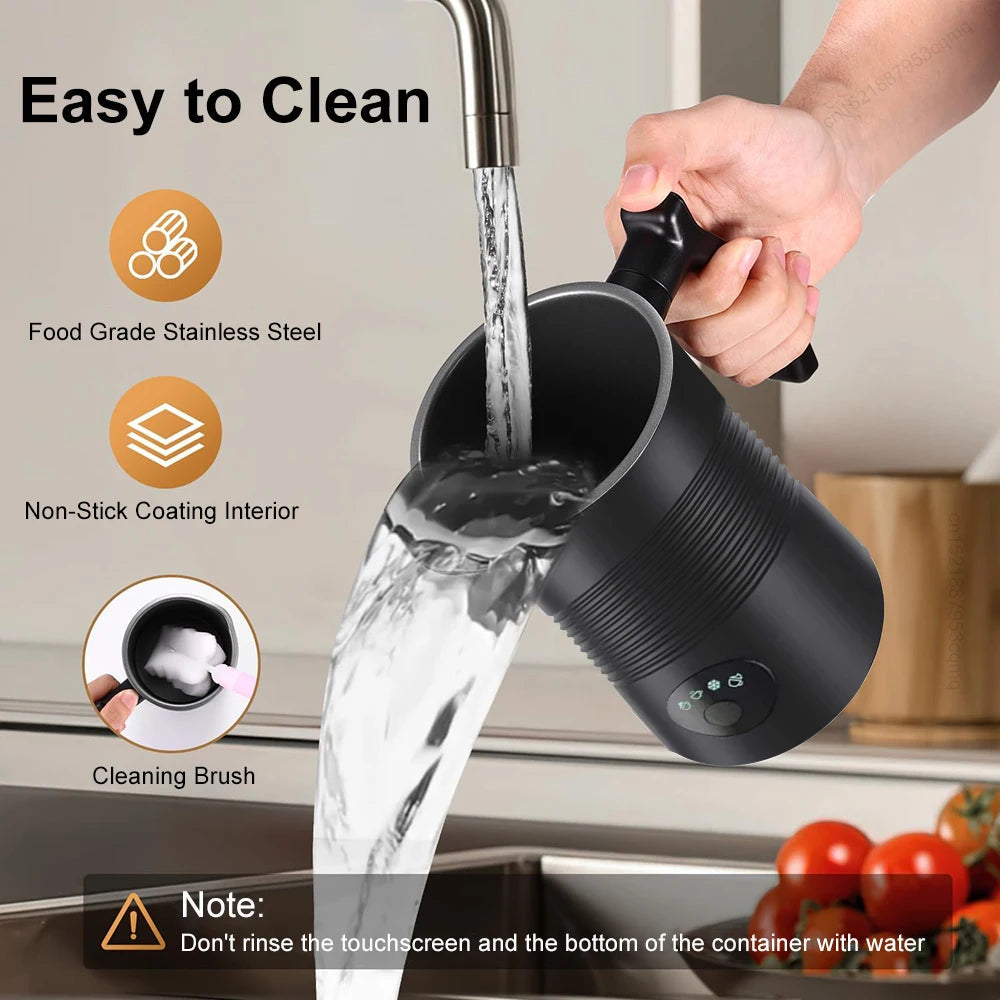 Electric Milk Frother Automatic Rotary Foamer for Coffee Cappuccino Latte 4 in 1 Hot and Cold Foam Maker Milk Frother Foamer Clickngo24