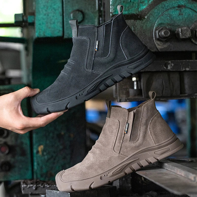 Men's Steel Toe Cap Work Boots Anti-Puncture Safety Shoes Indestructible Outdoor Work Footwear for Men Clickngo24