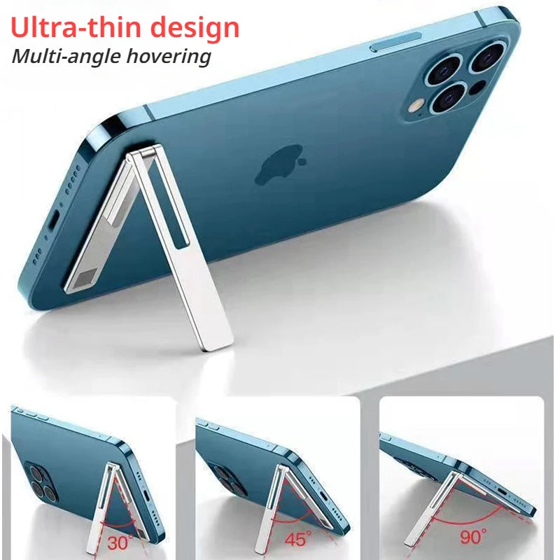 Magnetic Ultra Thin Foldable Mobile Phone Holder Bracket Metal Alloy Desktop Cell Phone Stands Universal Phone Support Kickstand Clickngo24