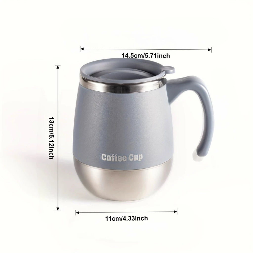 500ml Stainless Steel Vacuum Insulated Mug with Spill-Proof Lid And Handle Dual-Layer Thermal Coffee Cup for Hot & Cold Beverages Clickngo24