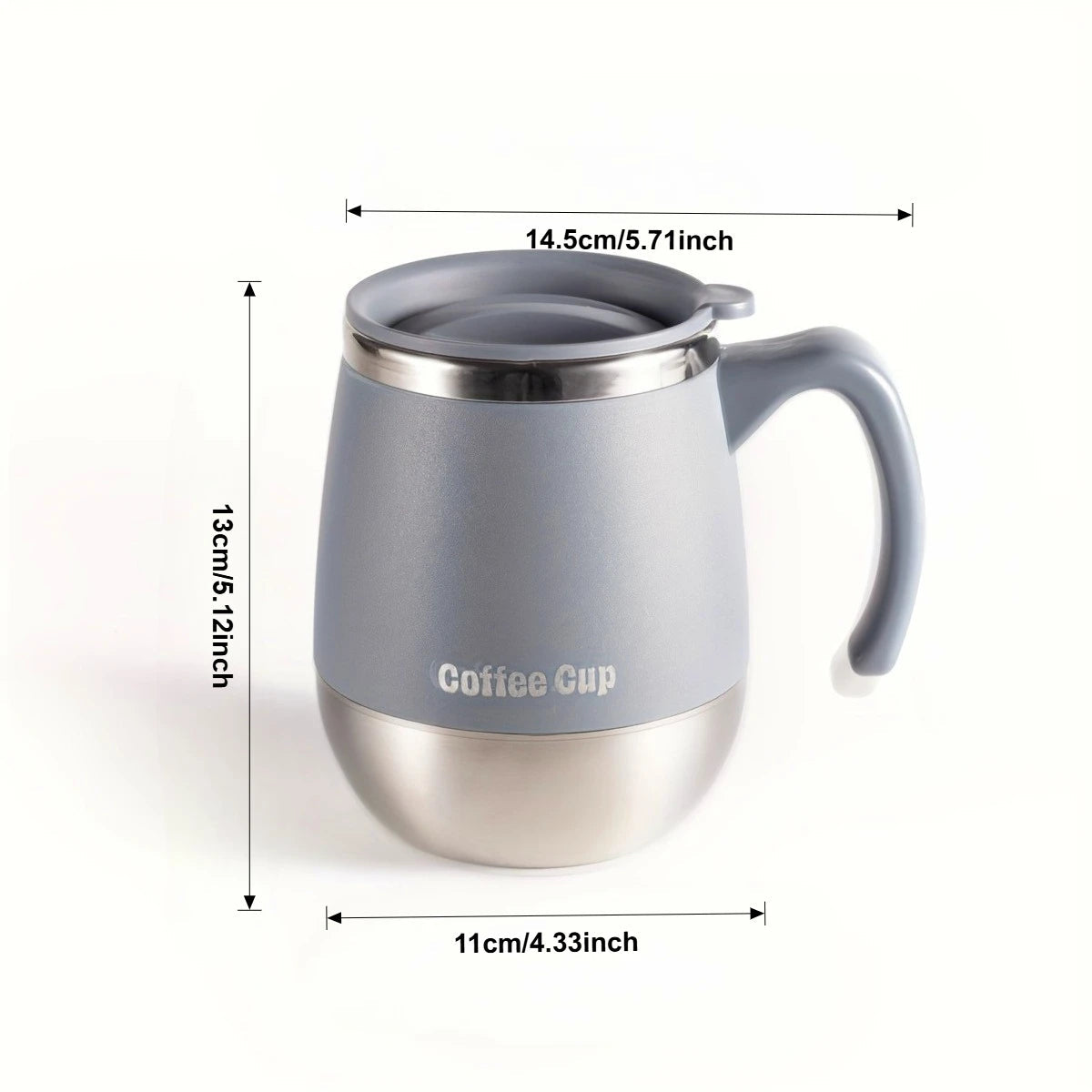 500ml Stainless Steel Vacuum Insulated Mug with Spill-Proof Lid And Handle Dual-Layer Thermal Coffee Cup for Hot & Cold Beverages Clickngo24