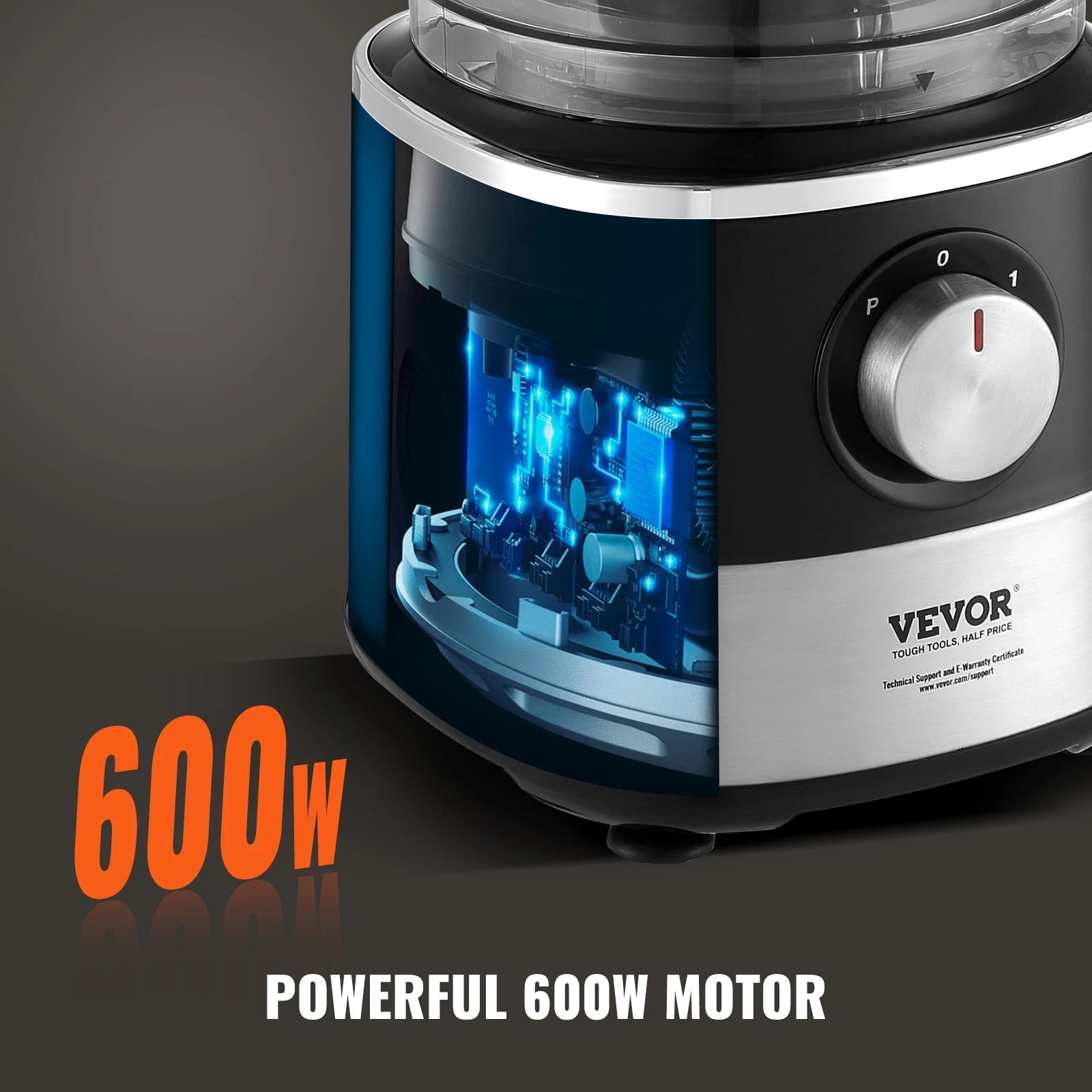 Professional VEVOR Food Processor 14-Cup Vegetable Chopper Stainless Steel Blade 600 Watts for Chopping Mixing Kneading Dough Clickngo24