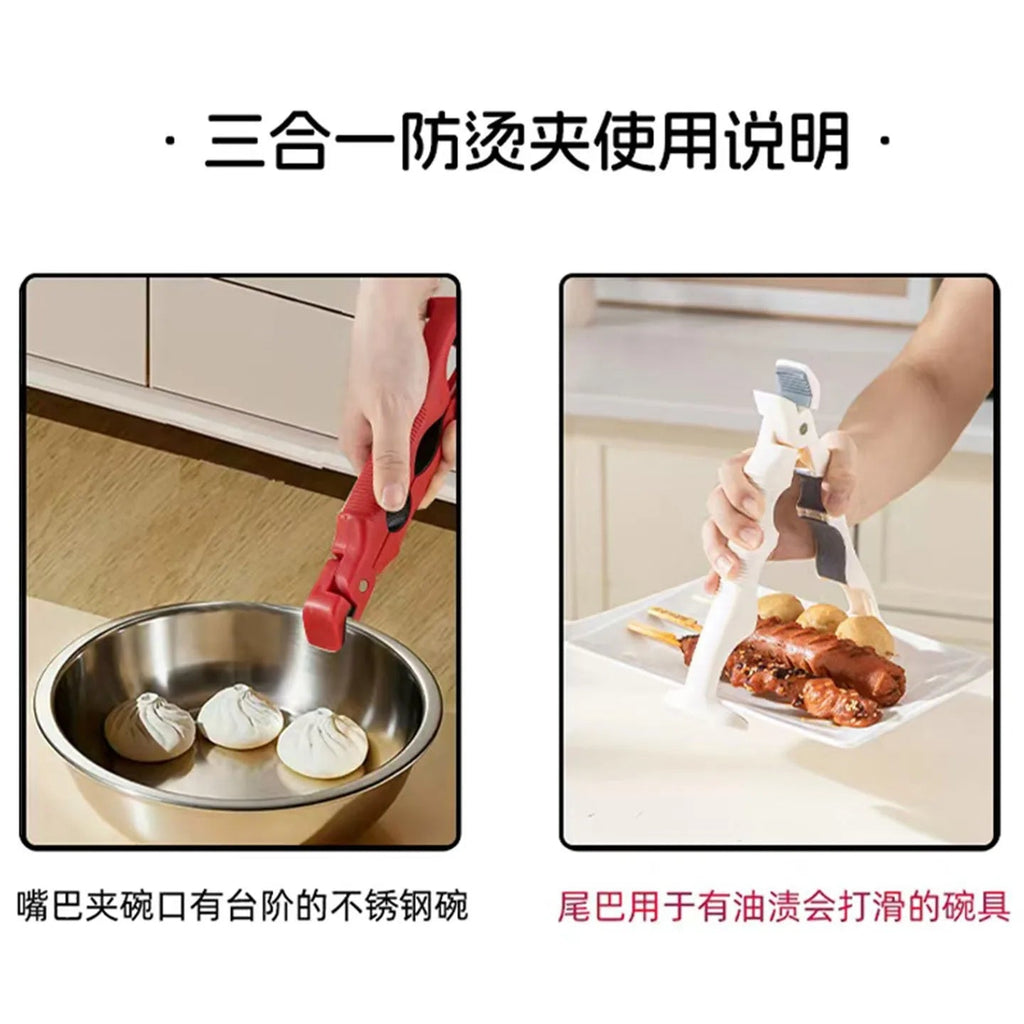 3-in-1 anti-scalding clip, silicone clip, kitchen steaming dish clip, oven non-slip clip. Clickngo24
