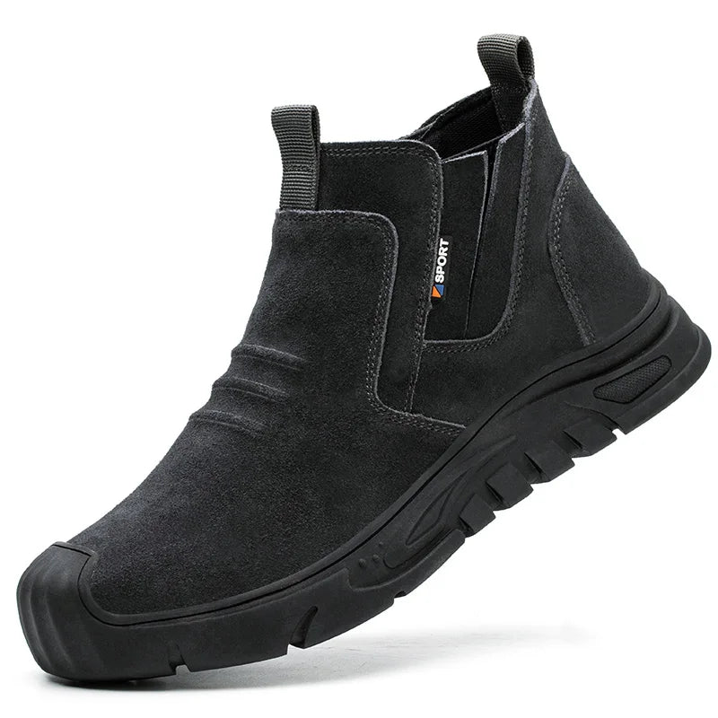 Men's Steel Toe Cap Work Boots Anti-Puncture Safety Shoes Indestructible Outdoor Work Footwear for Men Clickngo24