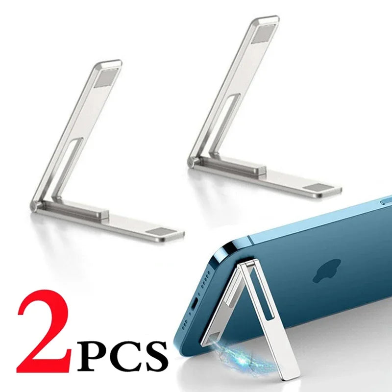 Magnetic Ultra Thin Foldable Mobile Phone Holder Bracket Metal Alloy Desktop Cell Phone Stands Universal Phone Support Kickstand Clickngo24