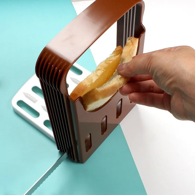 Toast Bread Slicer Stand Plastic Bakeware Slicing Tool Clickngo24