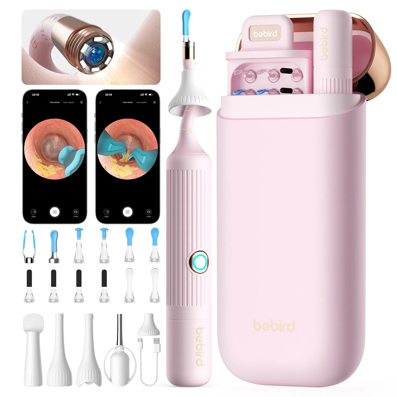 Bebird EarSight plus Compact All-in-1 Ear Wax Remover Otoscope Camera Portable Visual Ear Cleaner with Portable Ear Cleaner Clickngo24