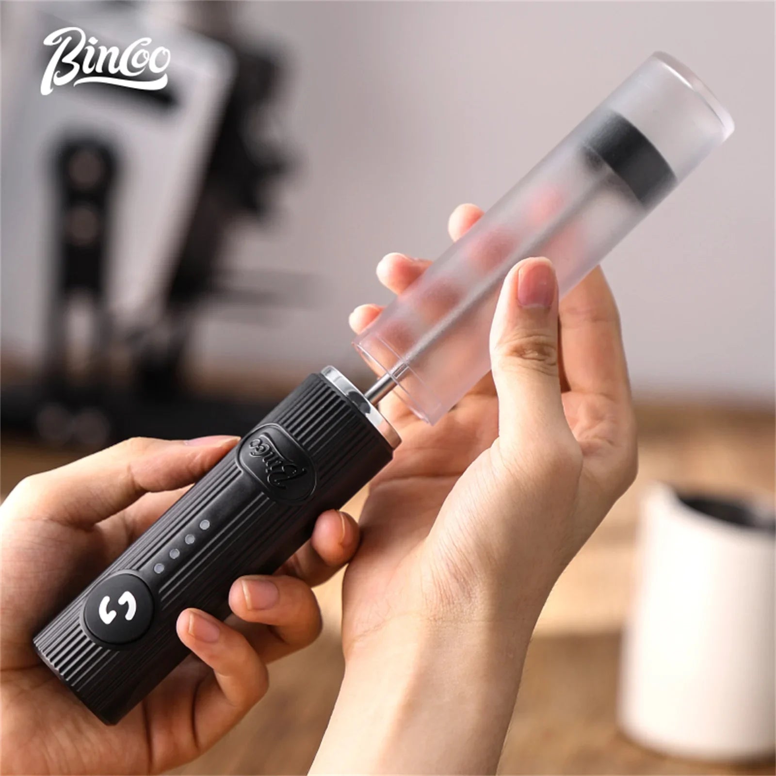 Bincoo Electric Coffee Whisk Milk Foamer Mini Blender Egg Beater Portable Stainless Steel Mixer Handle Stirrer for Cappuccino Cooking Clickngo24