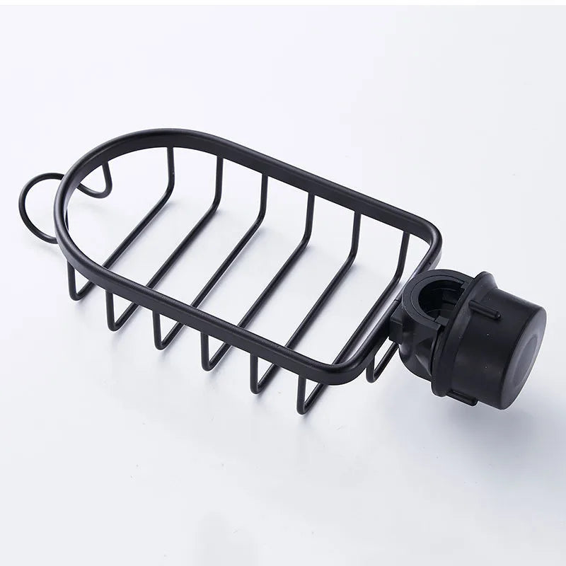 Kitchen Space Aluminum Sink Drain Rack Sponge Storage Faucet Holder Soap Drainer Shelf Basket Organizer Bathroom Accessories Clickngo24