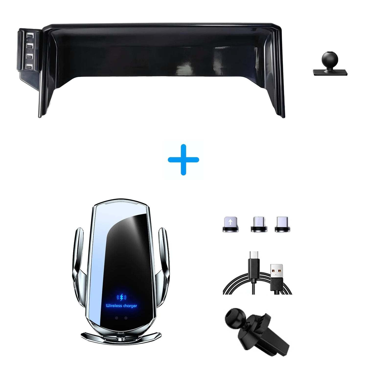 Toyota Corolla E210 Car Phone Holder 2019-2022 Wireless Charging Compatible Black Screen Panel Fixed Base Mount Clickngo24