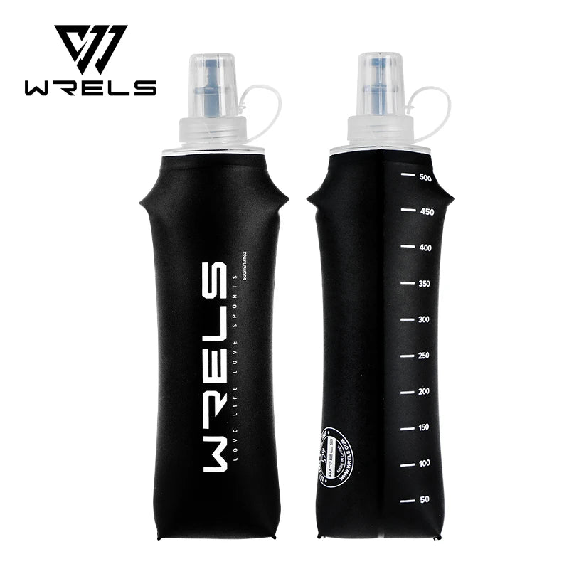 WRELS Portable TPU Soft Water Bottle BPA Free Folding Soft Flasks For Outdoor Sports Marathon Running Hydration Camping Hiking Clickngo24