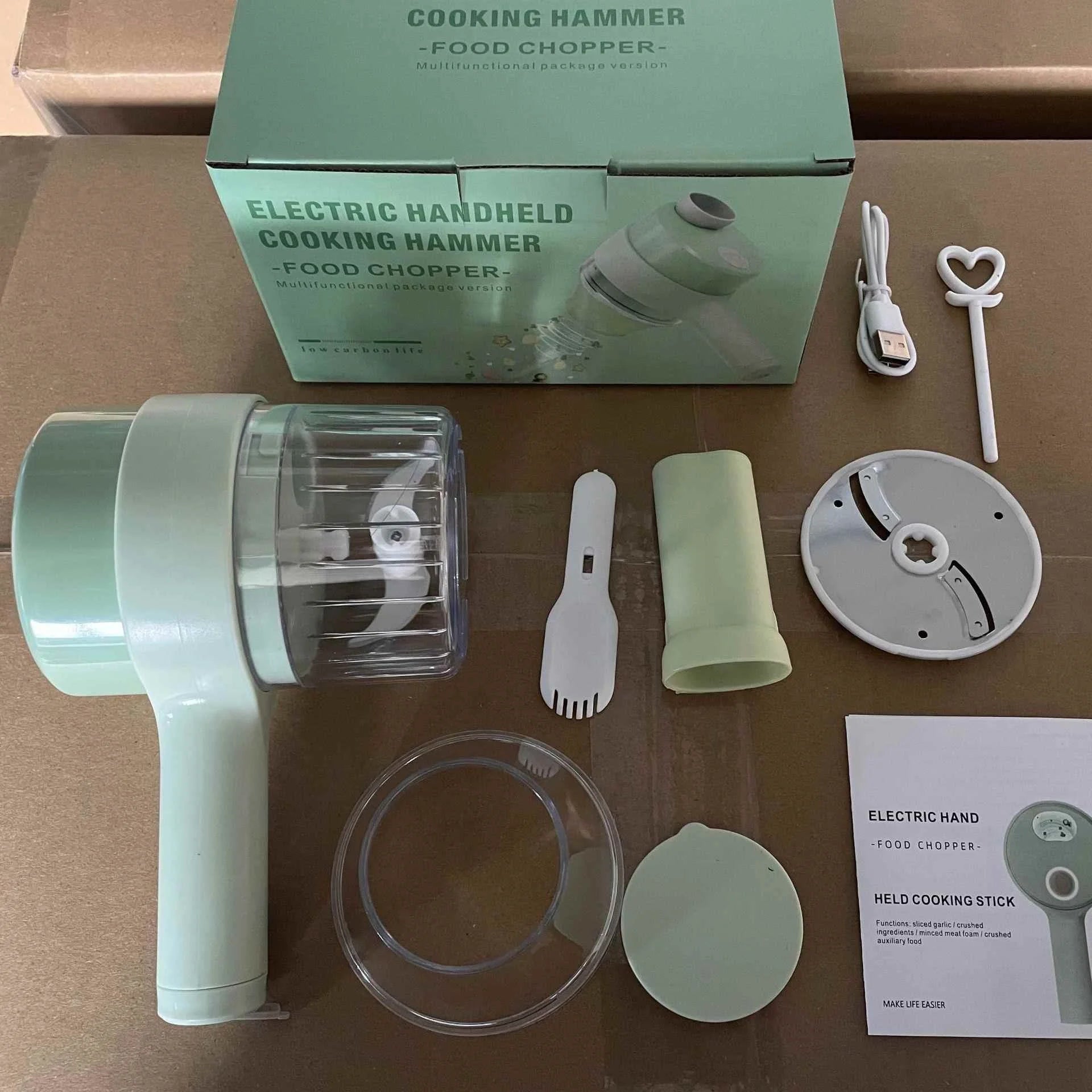Handheld Multi-Function Kitchen Chopper Slicer Tool for Garlic - Wireless Vegetable Cutter Fruit & Vegetable Tools