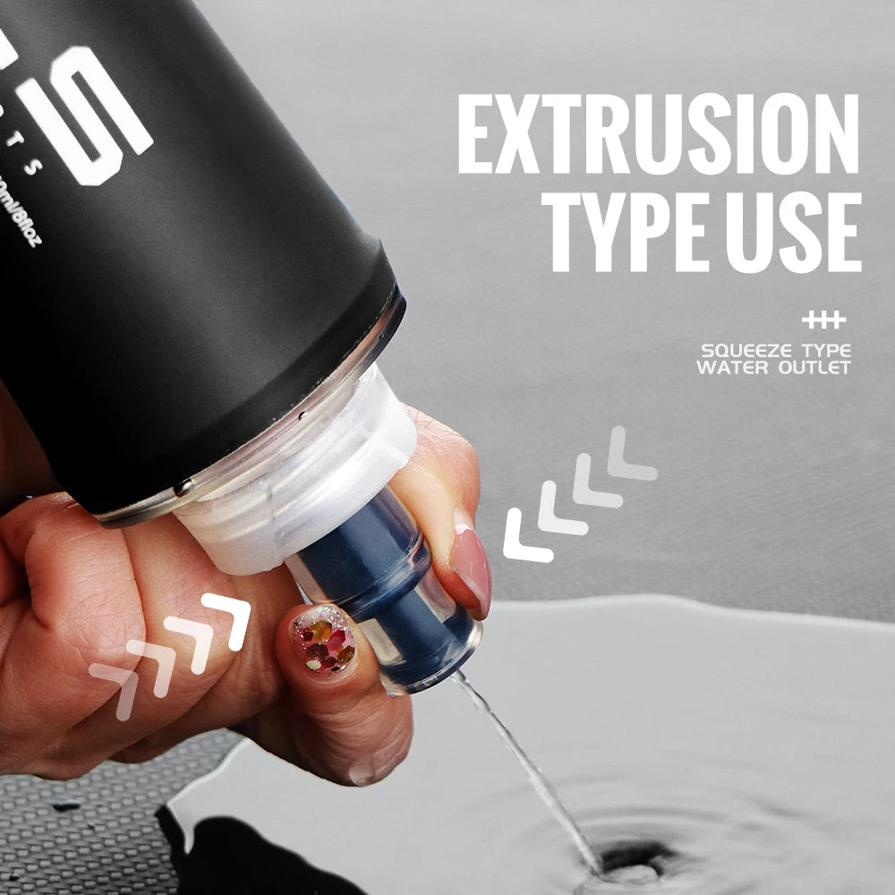 WRELS Portable TPU Soft Water Bottle BPA Free Folding Soft Flasks For Outdoor Sports Marathon Running Hydration Camping Hiking Clickngo24