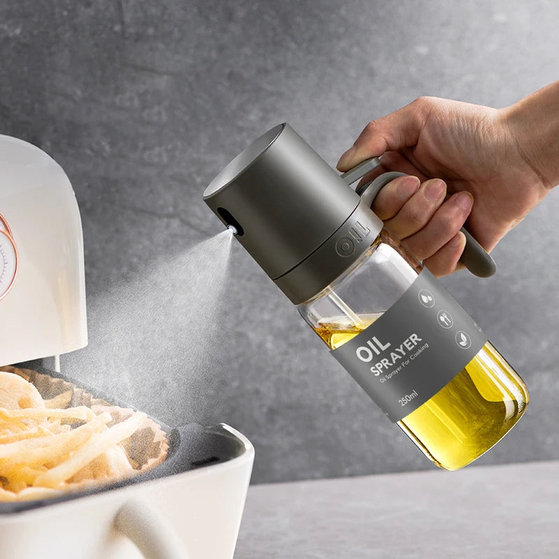 High Borosilicate Glass Oil Spray Bottle 250ml Perfect for Air Fryer Salad Baking Cooking Oil Dispenser Olive Oil Sprayer Mister Clickngo24