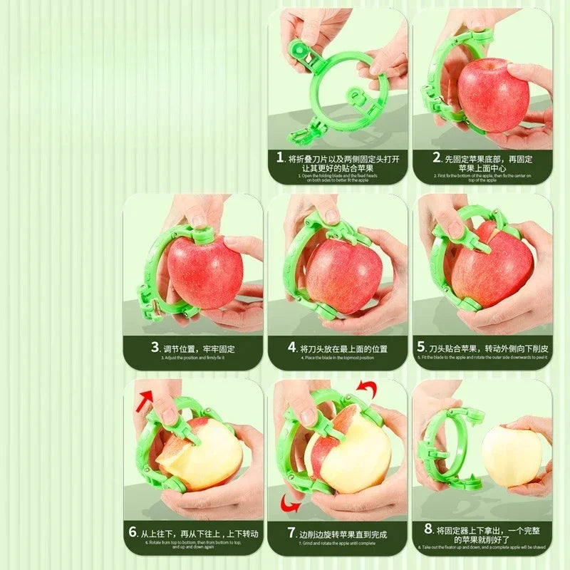 1PC Handheld Rotating Peeler Kitchen Gadget for Apple Pear Potato Spiral Cutter Fruit Vegetable Tool Home Essentials