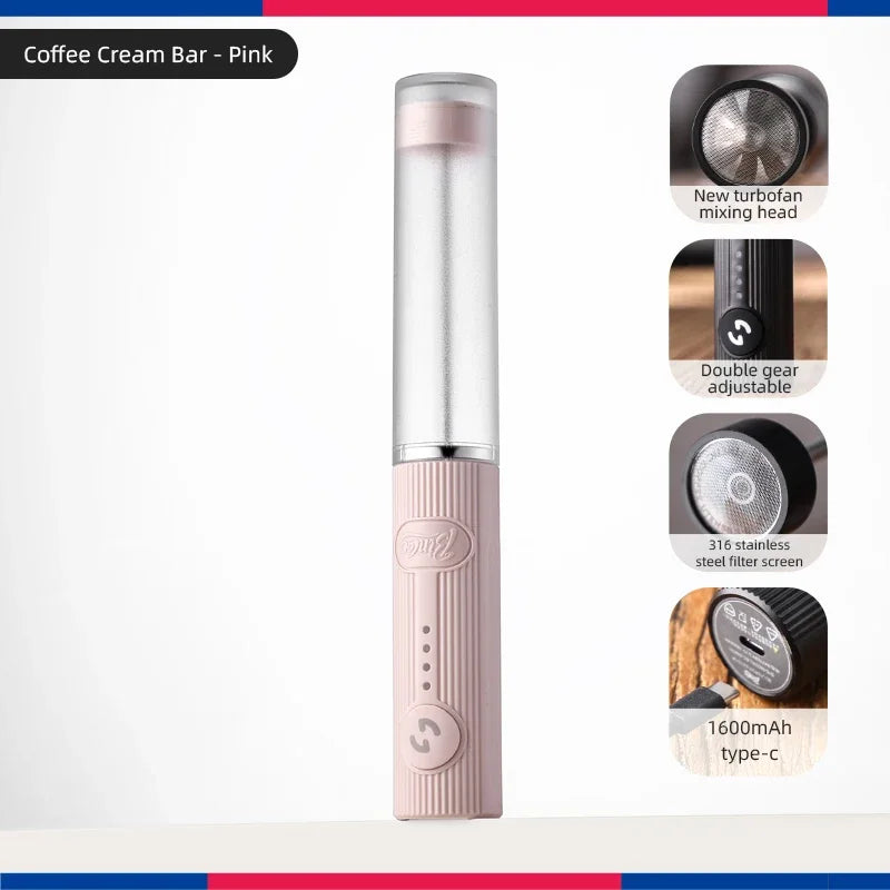 Bincoo Electric Coffee Whisk Milk Foamer Mini Blender Egg Beater Portable Stainless Steel Mixer Handle Stirrer for Cappuccino Cooking Clickngo24
