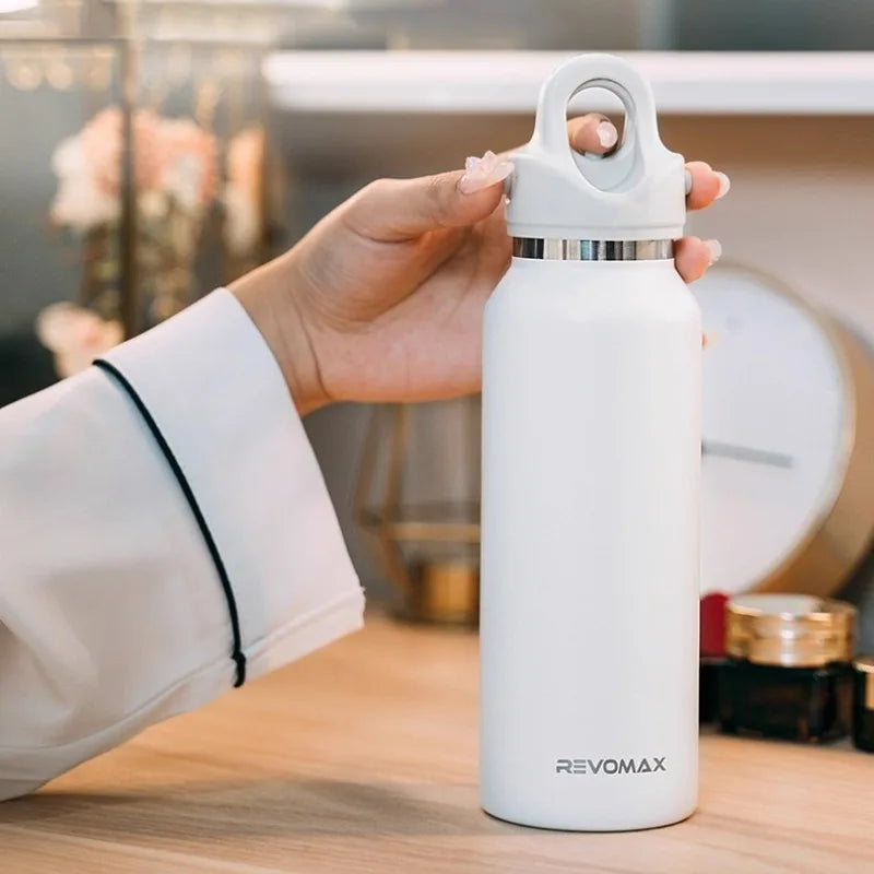 Revomax Stainless Steel Thermos Cup Leak-proof 200ml-450ml Portable Outdoor Sports Water Mug Thermal Bottle for Hot And Cold Beverages Clickngo24