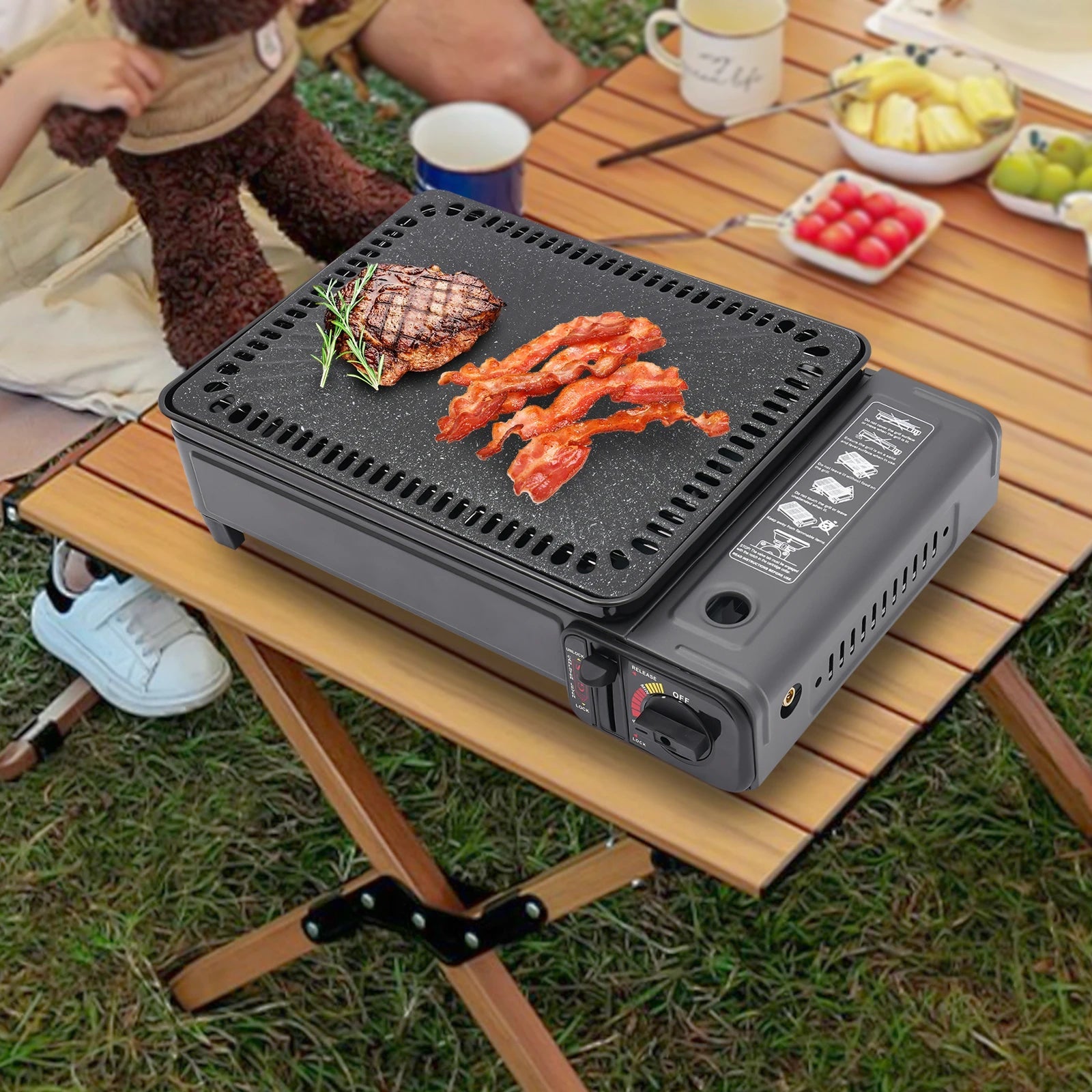 Portable BBQ Grill Short and Eye Catching Suitable for Camping Outdoor Cooking Needs Butane Gas Stove Clickngo24