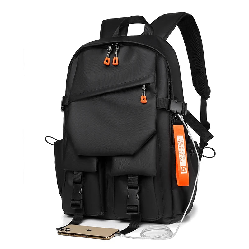 Luxury Men's 15.6' Laptop Backpack High-Capacity Waterproof Travel Bag Fashion School Backpack with Soft Handle for Travel Clickngo24