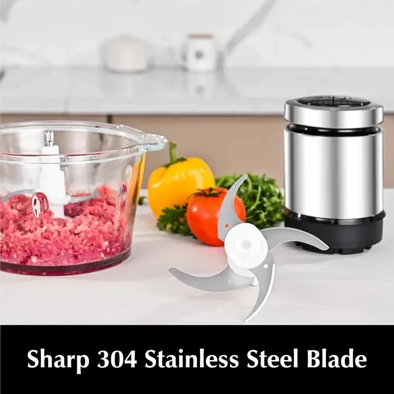 Compact Food Processor Meat Grinder Electric Vegetable Chopper Durable Blades for Kitchen Clickngo24