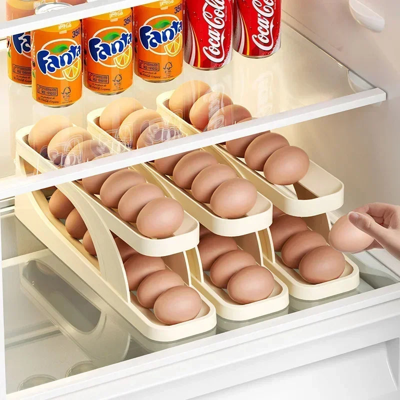 Automatic Scrolling Egg Rack Holder Storage Clickngo24
