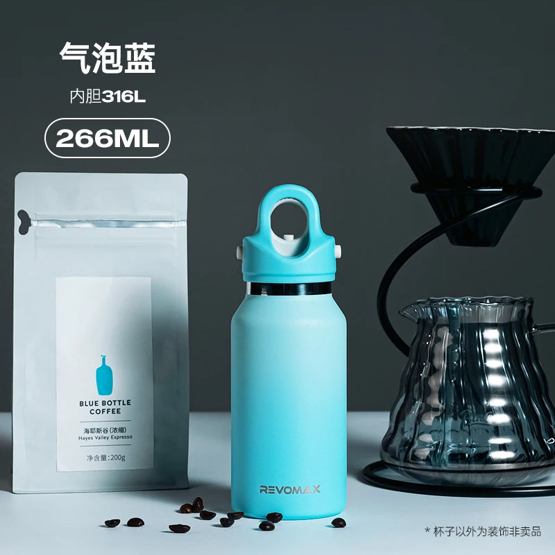 Revomax Stainless Steel Thermos Cup Leak-proof 200ml-450ml Portable Outdoor Sports Water Mug Thermal Bottle for Hot And Cold Beverages Clickngo24