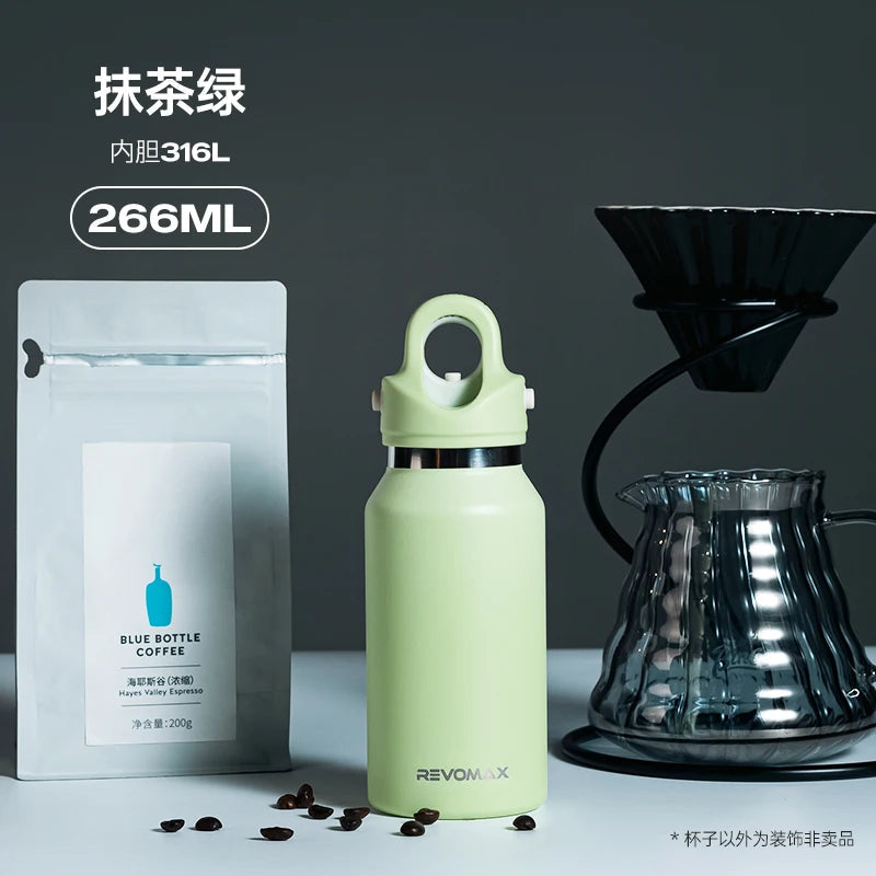 Revomax Stainless Steel Thermos Cup Leak-proof 200ml-450ml Portable Outdoor Sports Water Mug Thermal Bottle for Hot And Cold Beverages Clickngo24