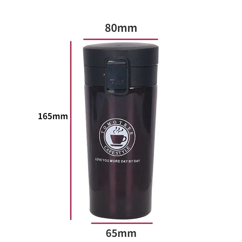 Double Wall 304 Stainless Steel Thermal Mug 0.5L Leak-proof Vacuum Flask for Coffee and Tea Thermal Insulation Clickngo24