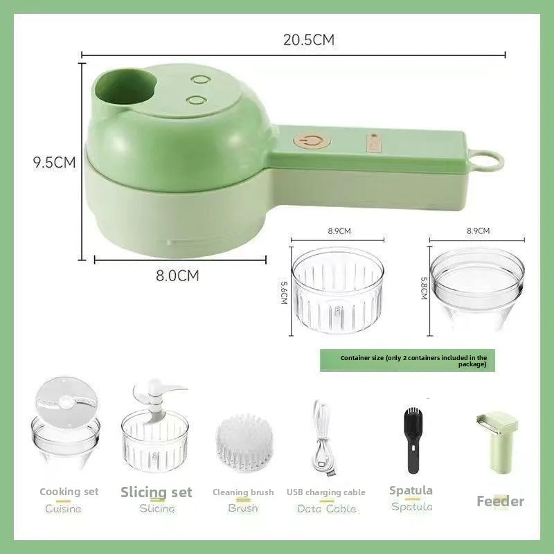 Handheld Multi-Function Kitchen Chopper Slicer Tool for Garlic - Wireless Vegetable Cutter Fruit & Vegetable Tools
